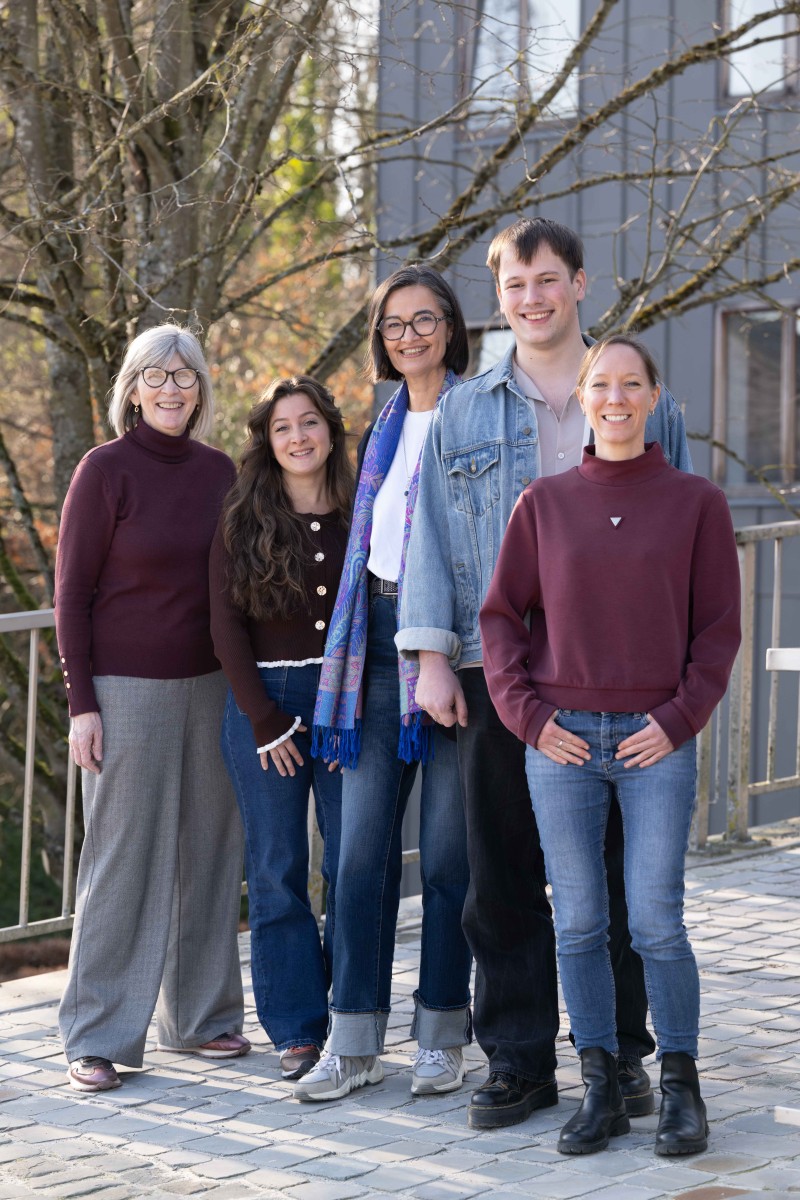 Prof. Anne-Marie Étienne, Yasemin Ayhan (doctoral researcher), Prof. Dominique Morsomme, Antoine Henrotin (doctoral researcher), and Dr Angélique Remacle. © Sandrine Seyen